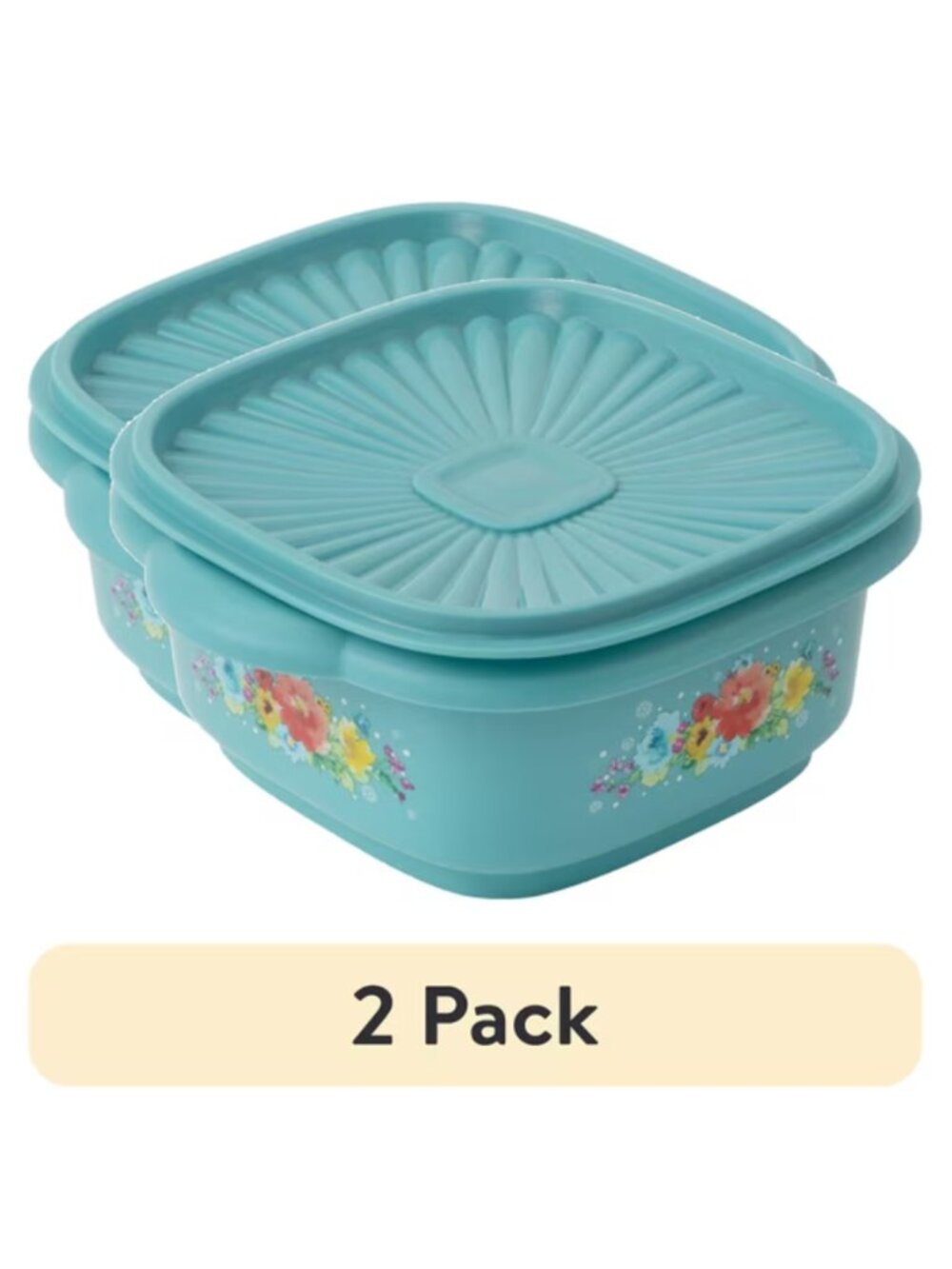 The Pioneer Woman Home Green 3Cup Capacity Plastic 2 Pack Food Storage Container